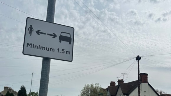 New signs urge drivers to leave space for cyclists