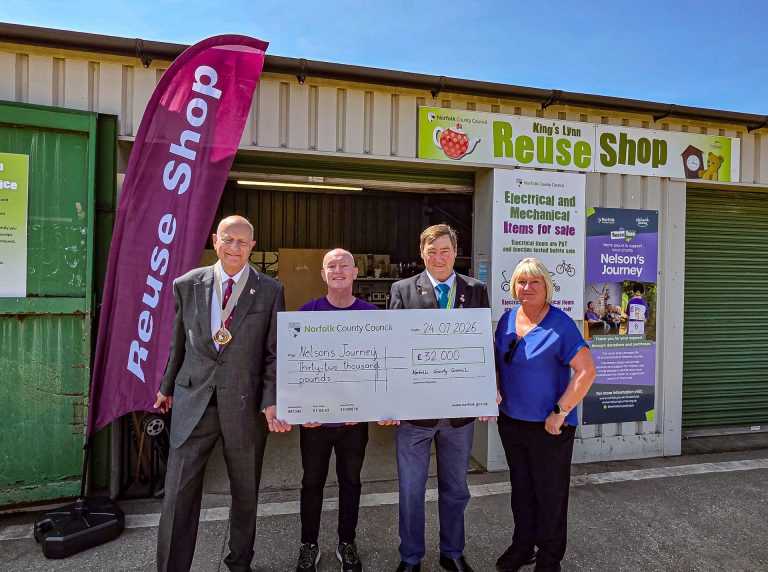 Reuse Shops raise an incredible £32,000 for Norfolk Charity Nelson’s Journey